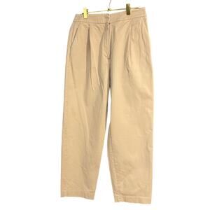 Anthropologie Exquise High Rise Pleated Chino Tan Cedar Pants Crop Small